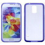 Wholesale Samsung Galaxy S5 SM-G900 Gummy Hybrid Case (Purple Clear)